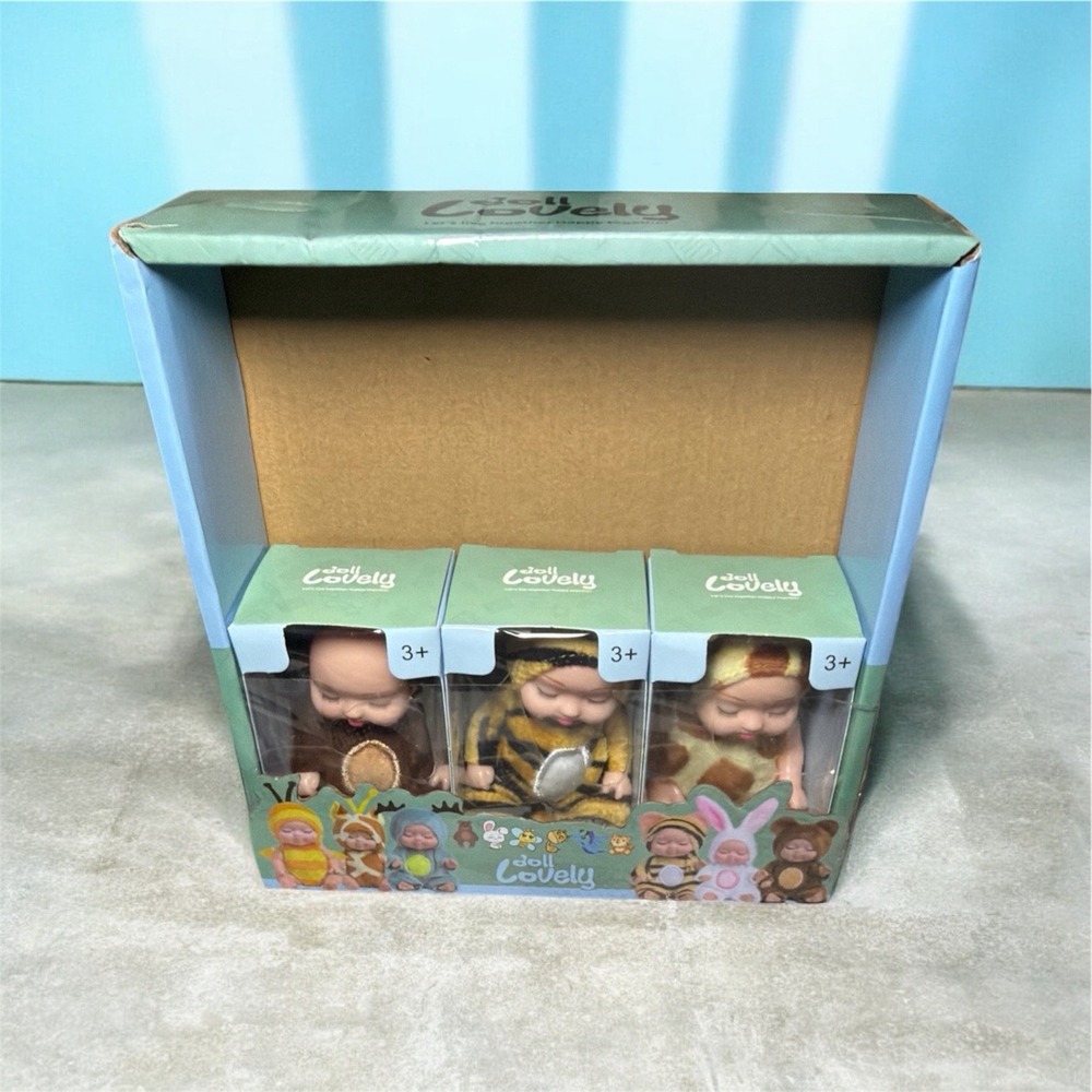 NEW 3 Count MINI SLEEPING BABY DOLLS Doll Lovely  BOX NIP 4" CUTE